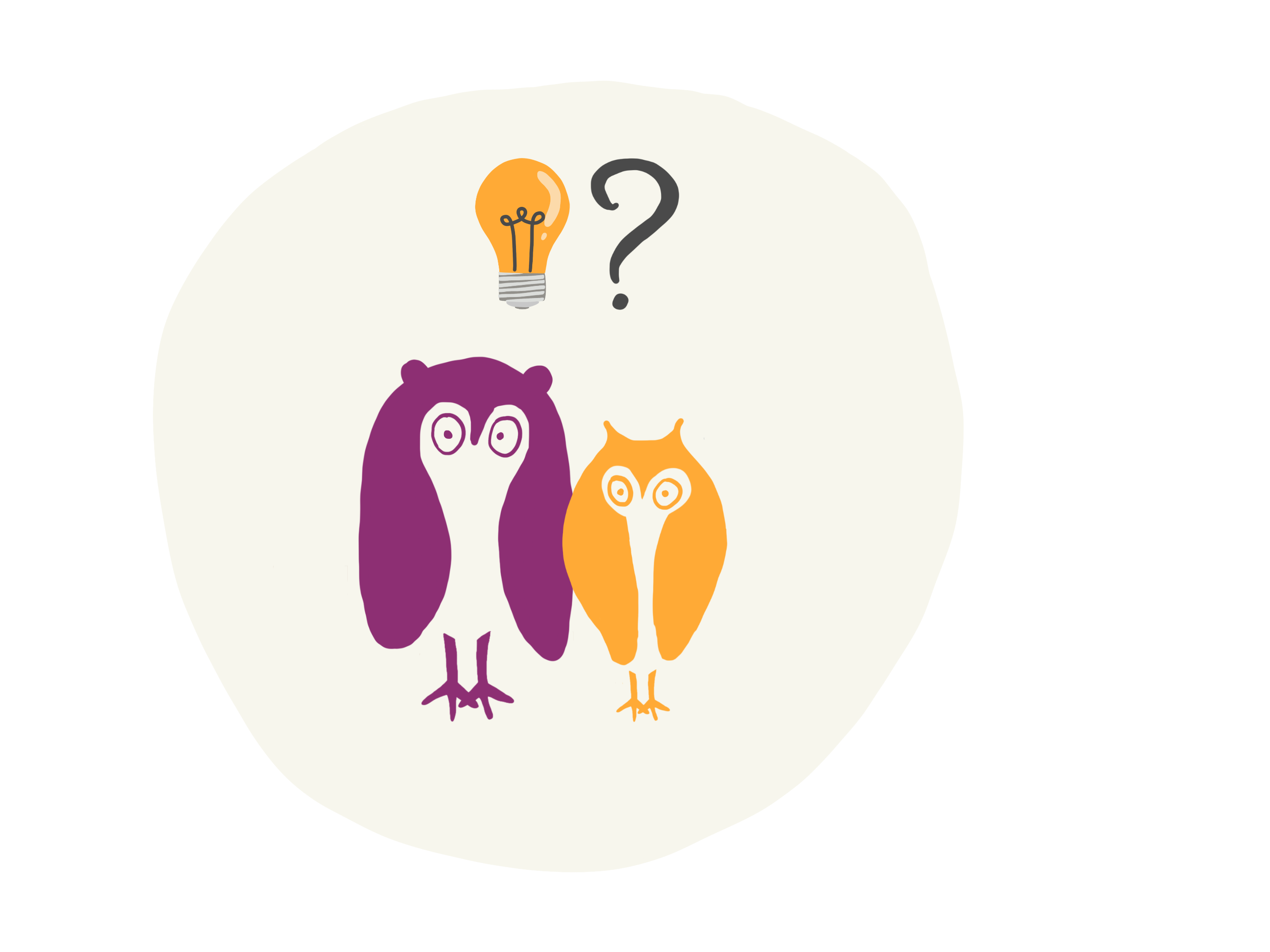 Deux chouettes qui se posent une question